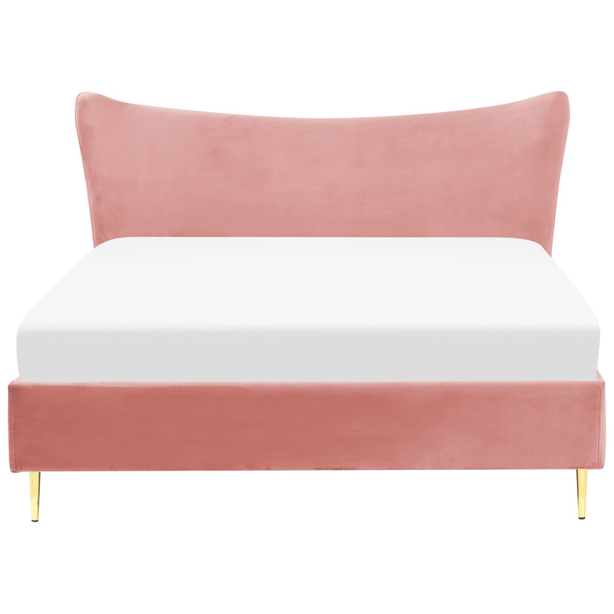 Łóżko welurowe 160 x 200 cm różowe CHALEIX