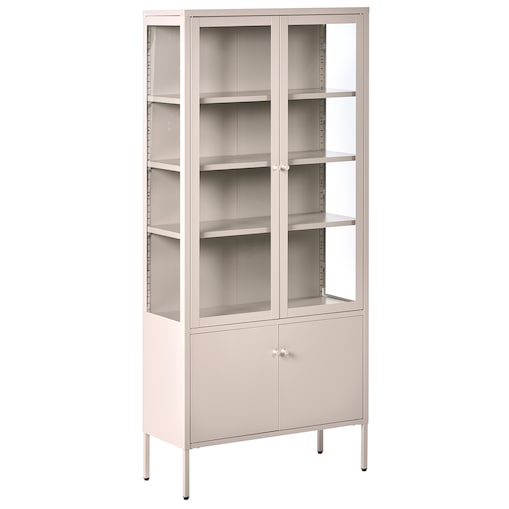 Witryna ze szklaną gablotą OXTED Metal 80 cm Beżowy