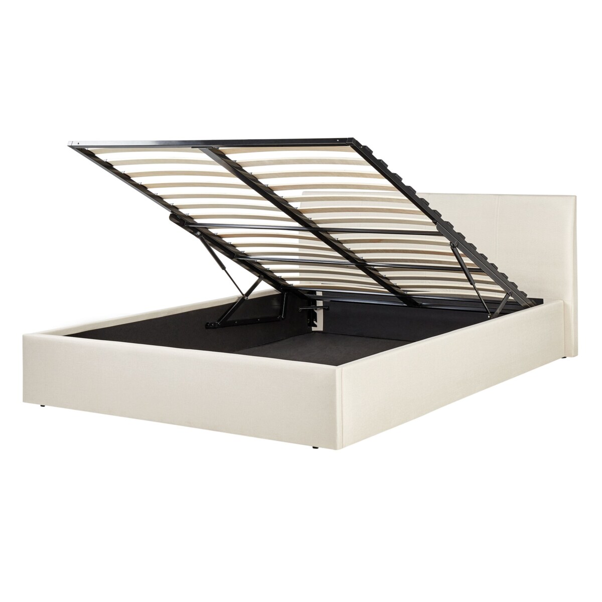 Łóżko z pojemnikiem ORBEY 140 x 200 cm Jasnobeżowy