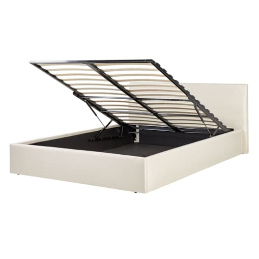 Łóżko z pojemnikiem ORBEY 140 x 200 cm Jasnobeżowy