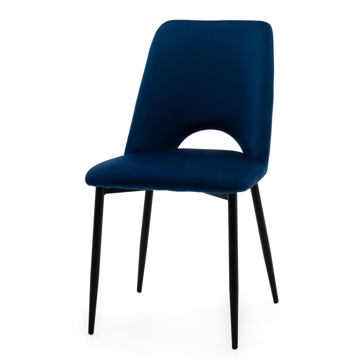 KRZESŁO TAPICEROWANE WELUROWE DO SALONU JADALNI GLAMOUR GRANATOWE ORO