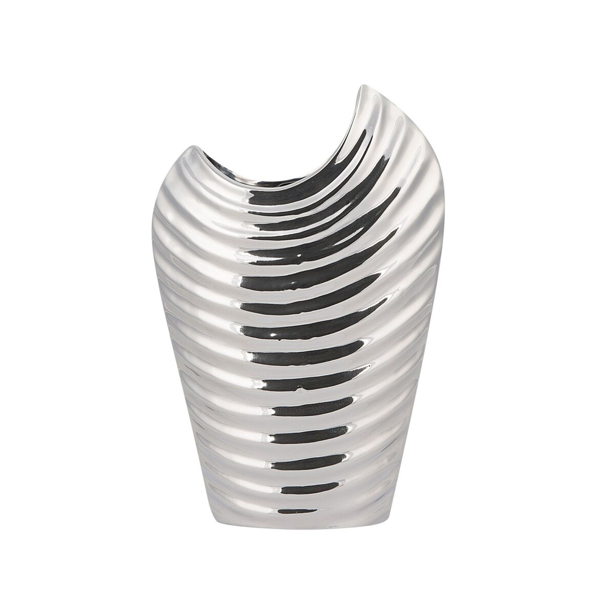 Wazon dekoracyjny ceramiczny srebrny ECETRA