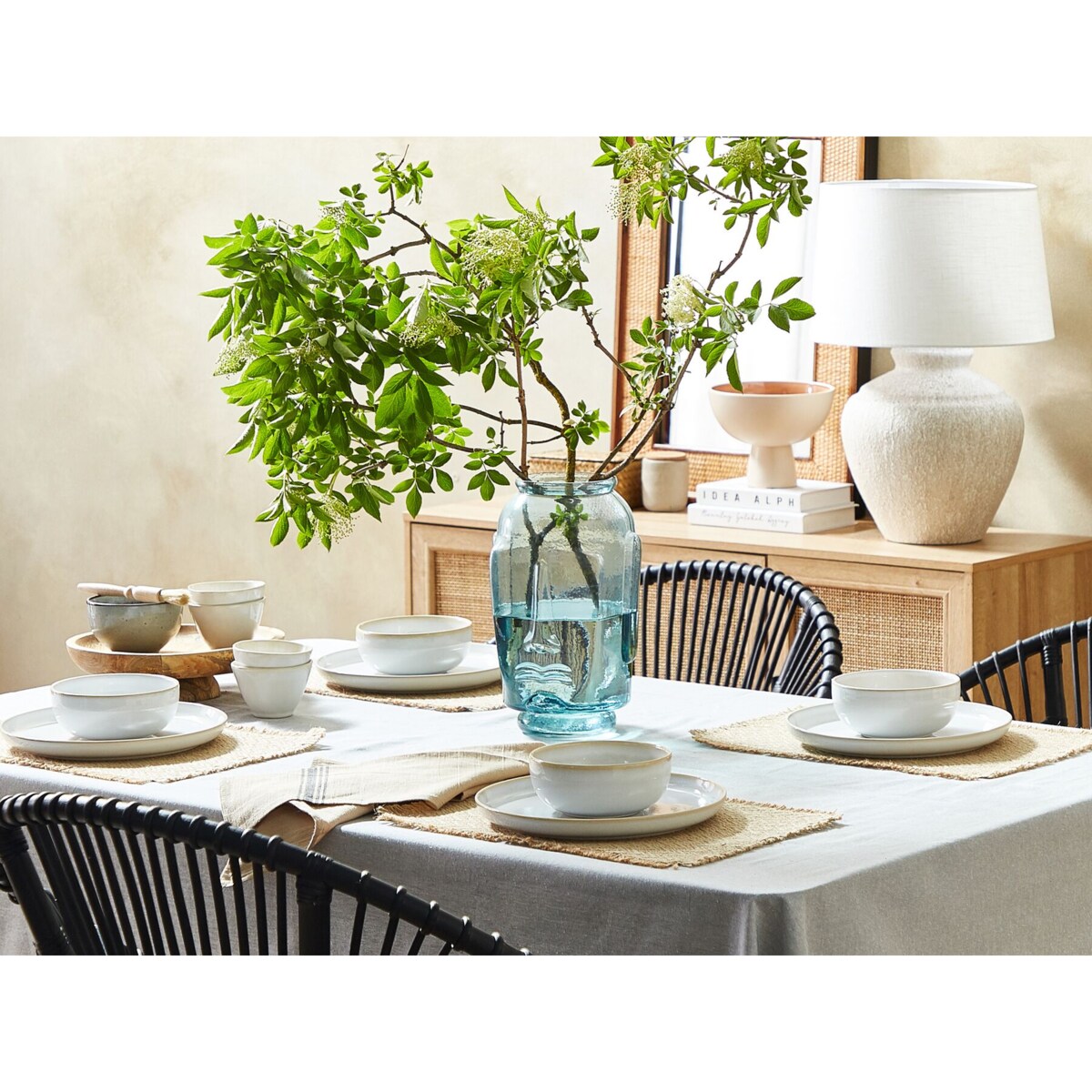 Wazon na kwiaty szklany niebieski SAMBAR