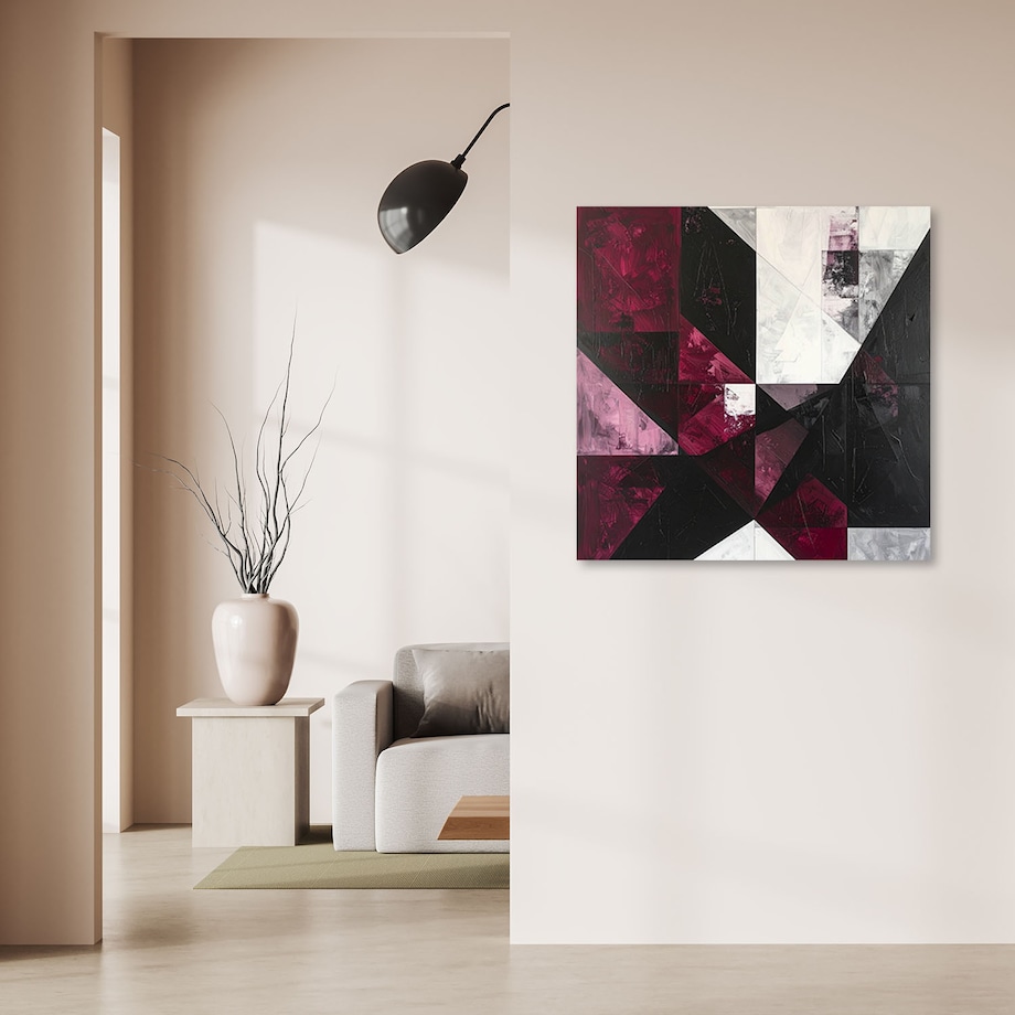 Obraz do salonu biura kuchni, Abstrakcja w odcieniach burgundu