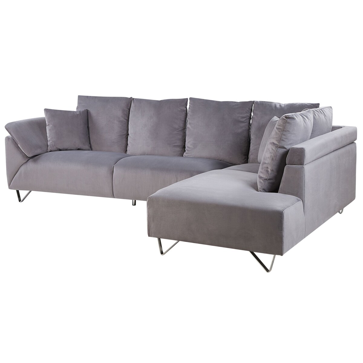 Narożnik sztruksowy lewostronny szary LUNNER