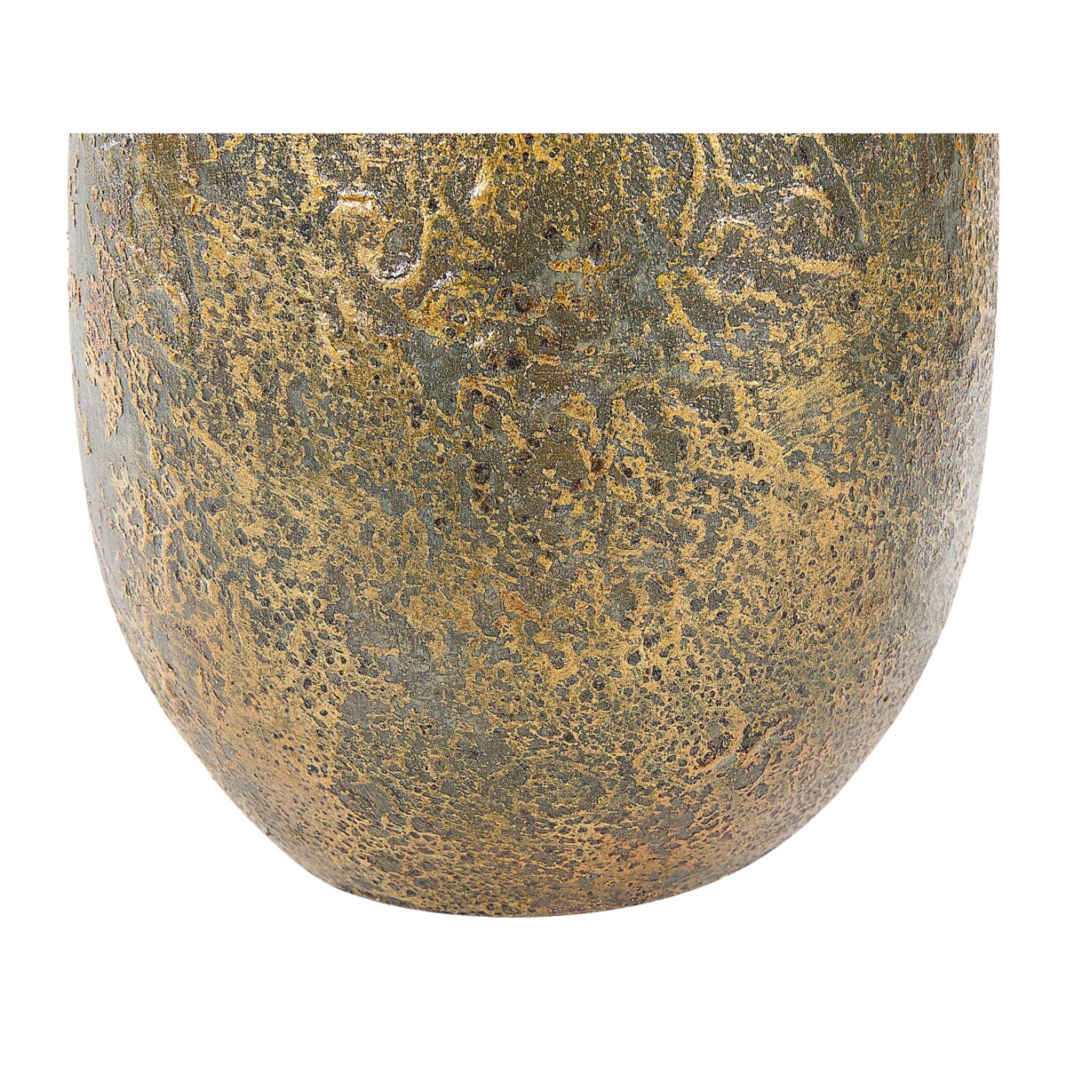 Wazon dekoracyjny z terakoty 50 cm zielono-złoty MARONEJA