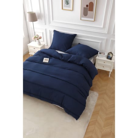 pościel mikrofibra boho z pomponami 200x220 cm