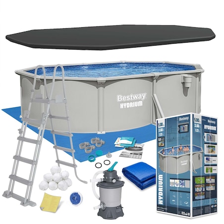 Basen stelażowy Hydrium 500x366x122 Bestway całoroczny 56586 zestaw