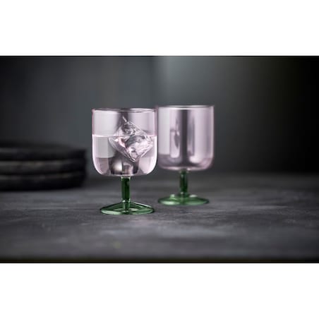 Kieliszki do wina Torino 300 ml 2 sztuki różowo/zielone 30205
