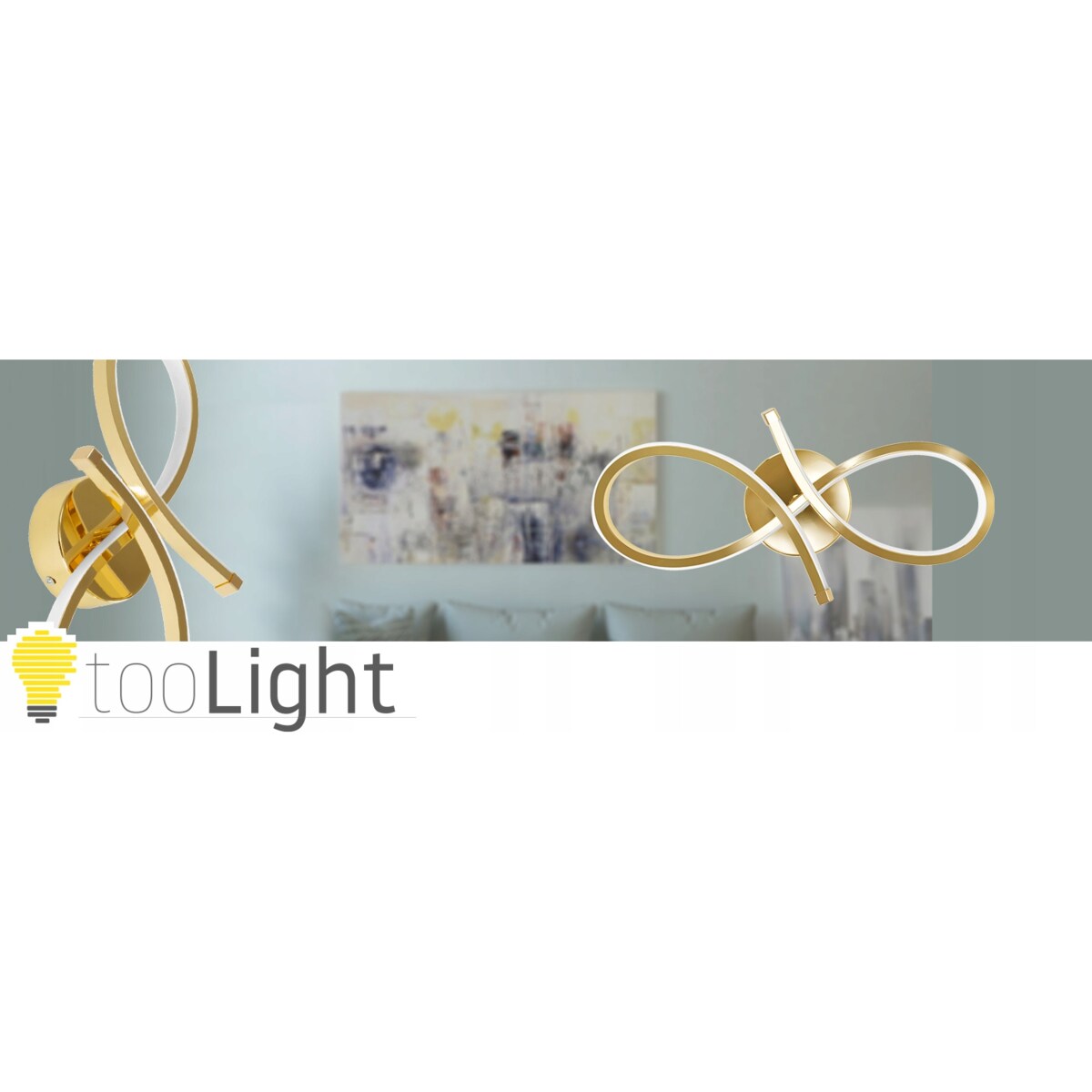 Lampa Ścienna Kinkiet Designerski Gold Led Złoty