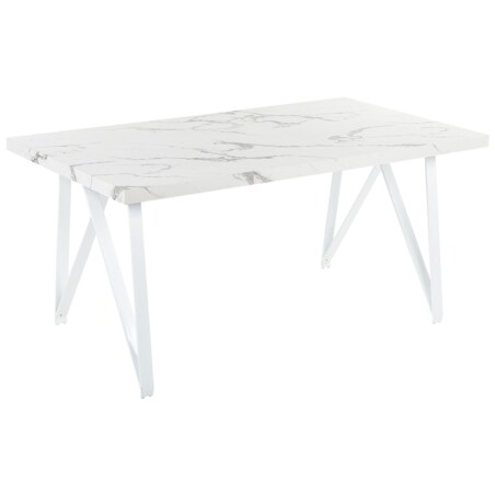 Stół do jadalni 160 x 90 cm efekt marmuru biały GRIEGER