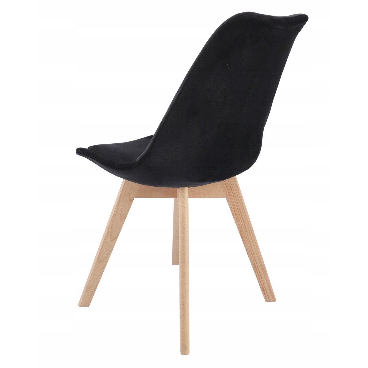 Krzesło tapicerowane welurowe BARI czarne