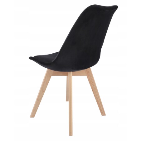 Krzesło tapicerowane welurowe BARI czarne