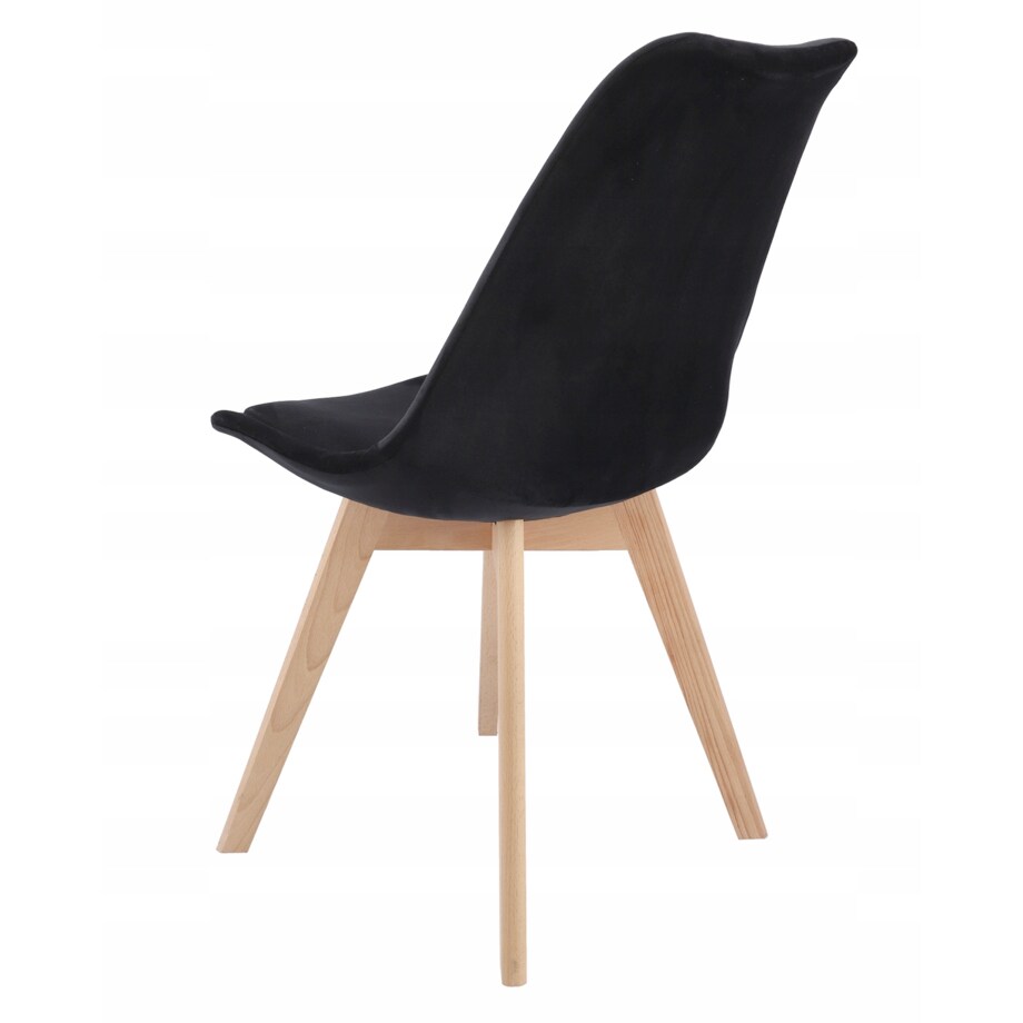 Krzesło tapicerowane welurowe BARI czarne
