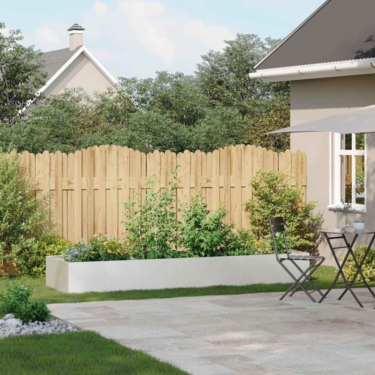 vidaXL Doniczka Biała 280x80x40 cm Stal