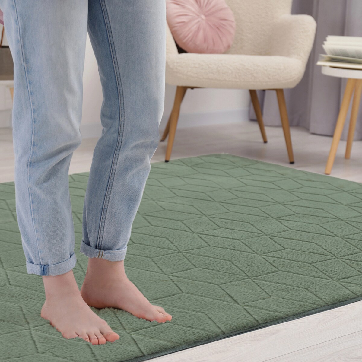 Dywan miękki Rabbit Prestige 120x160 cm e-floor OEKO-TEX zielony