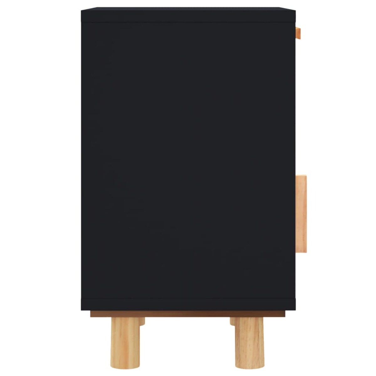 vidaXL Szafki nocne, 2 szt., czarne, lite drewno sosnowe i rattan