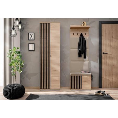 Szafka na buty PEDRO hickory jackson/czarna