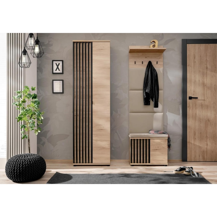 Szafka na buty PEDRO hickory jackson/czarna