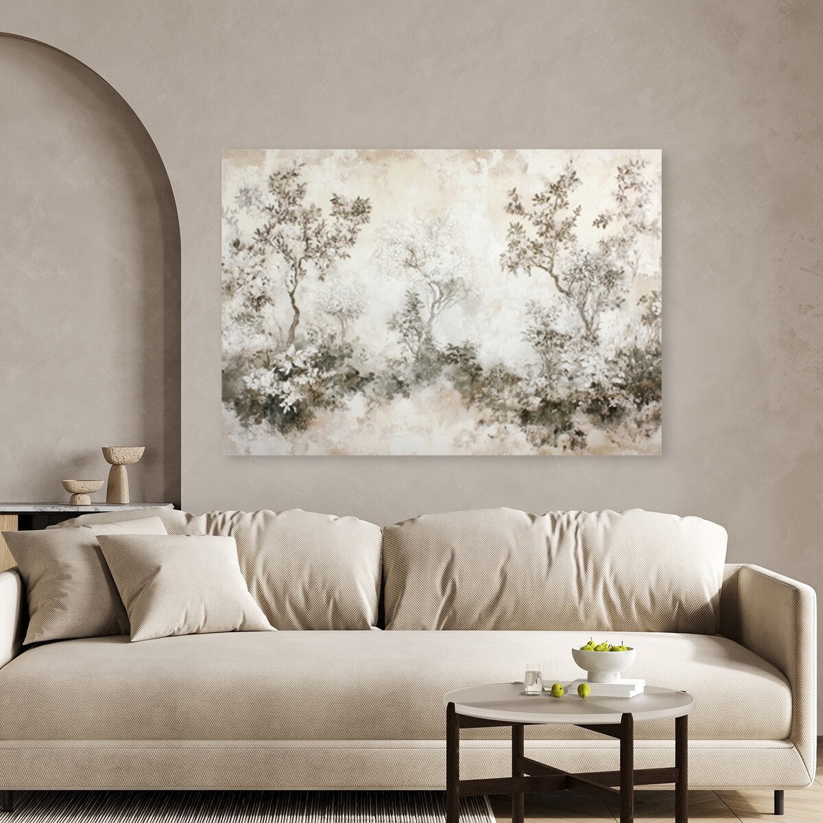 Stylowy obraz na płótnie na ścianę do salonu sypialni Las we mgle pejzaż 120x80