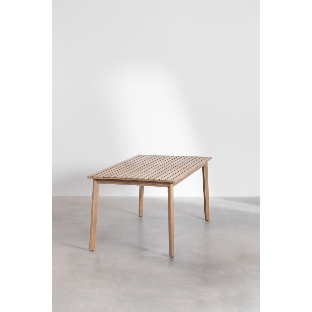 Zestaw: stół prostokątny 180x90 cm i 6 krzeseł ogrodowych z akacji i plecionej liny Kaela