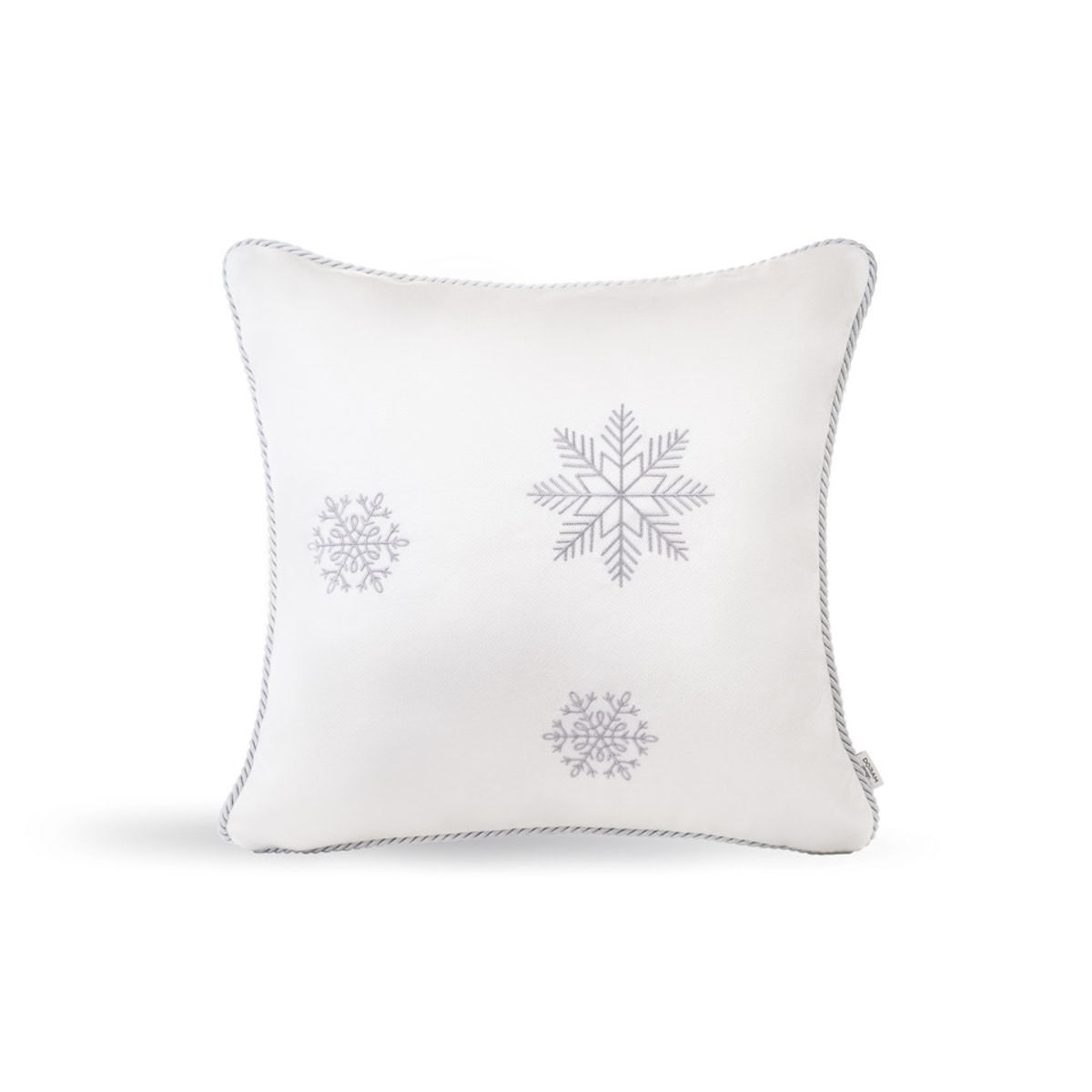 Biała poduszka zimowa Snowflake VII 45x45 cm