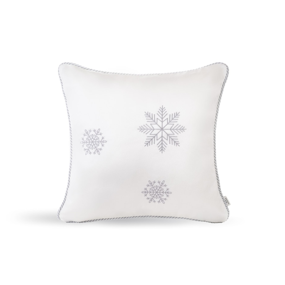 Biała poduszka zimowa Snowflake VII 45x45 cm