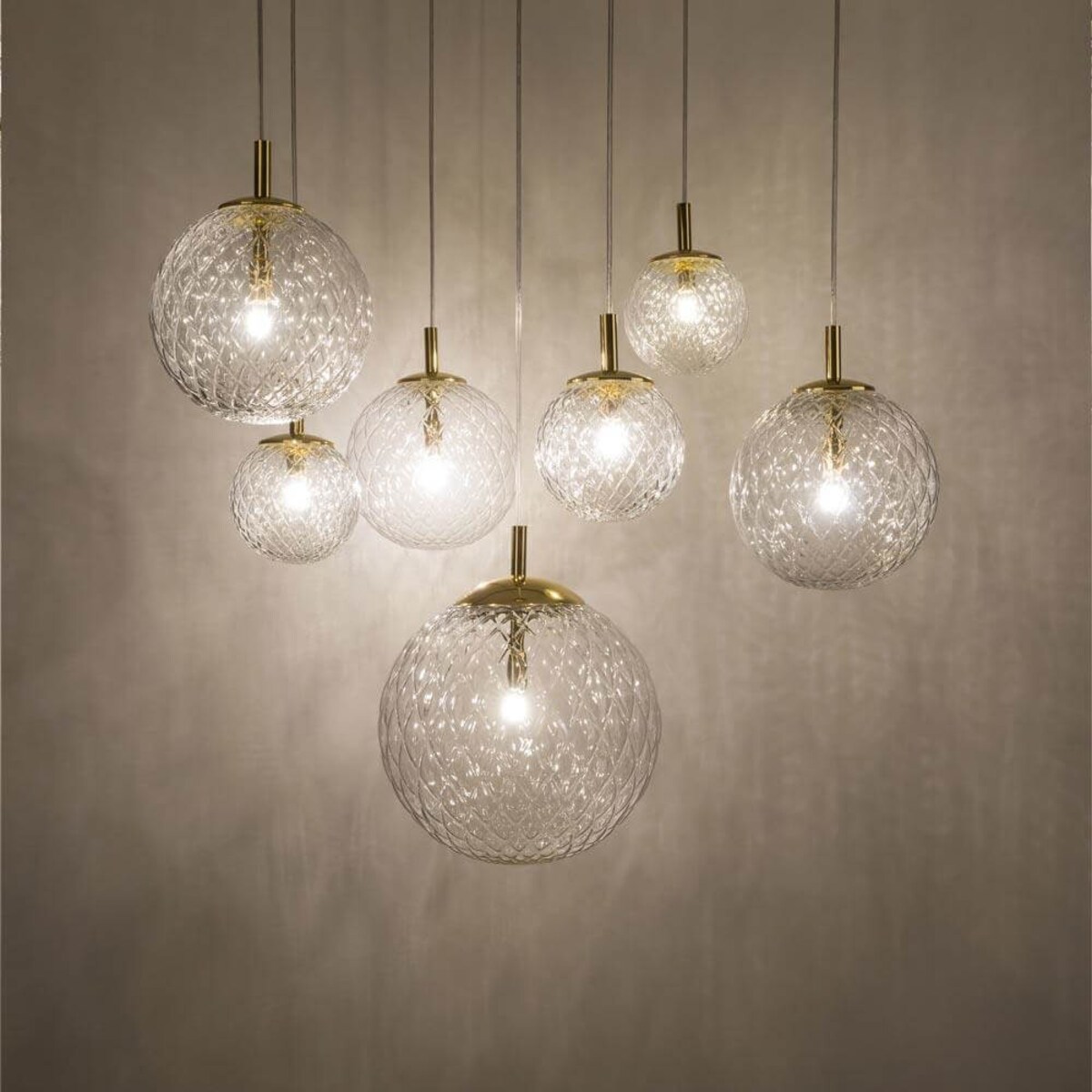Lampa wisząca nad stół CADIX 4608 TK Lighting okrągła szklana złota