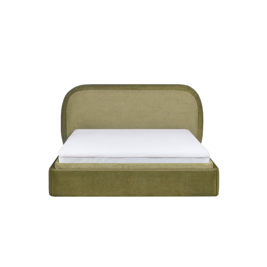 Łóżko Lagom (160x200) z pojemnikiem na pościel w tkaninie DarkGreen&Green