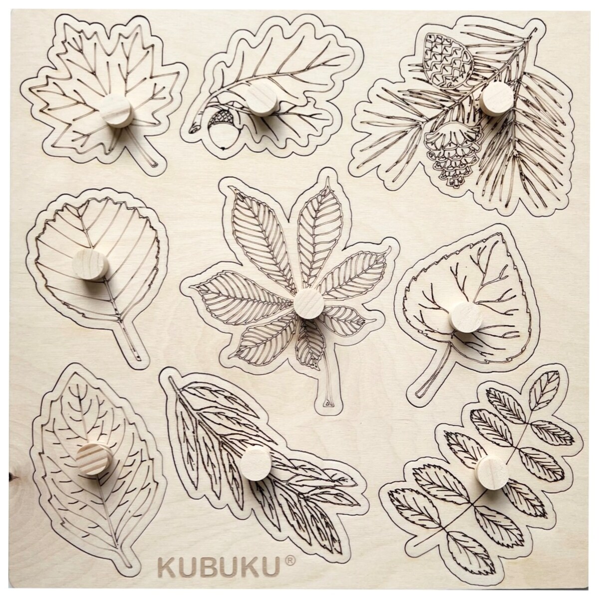 Drewniane puzzle JESIENNE LIŚCIE edukacyjna zabawka Montessori