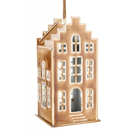 Dekoracja - domek metalowy kawowy 19x9x9,5 cm KOFFIE