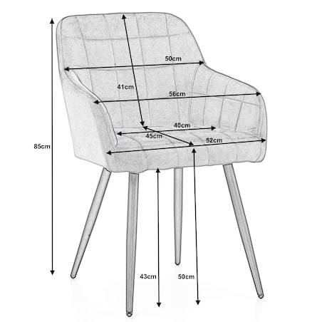 Krzesło tapicerowane pikowane welurowe do salonu jadalni ORTE szare