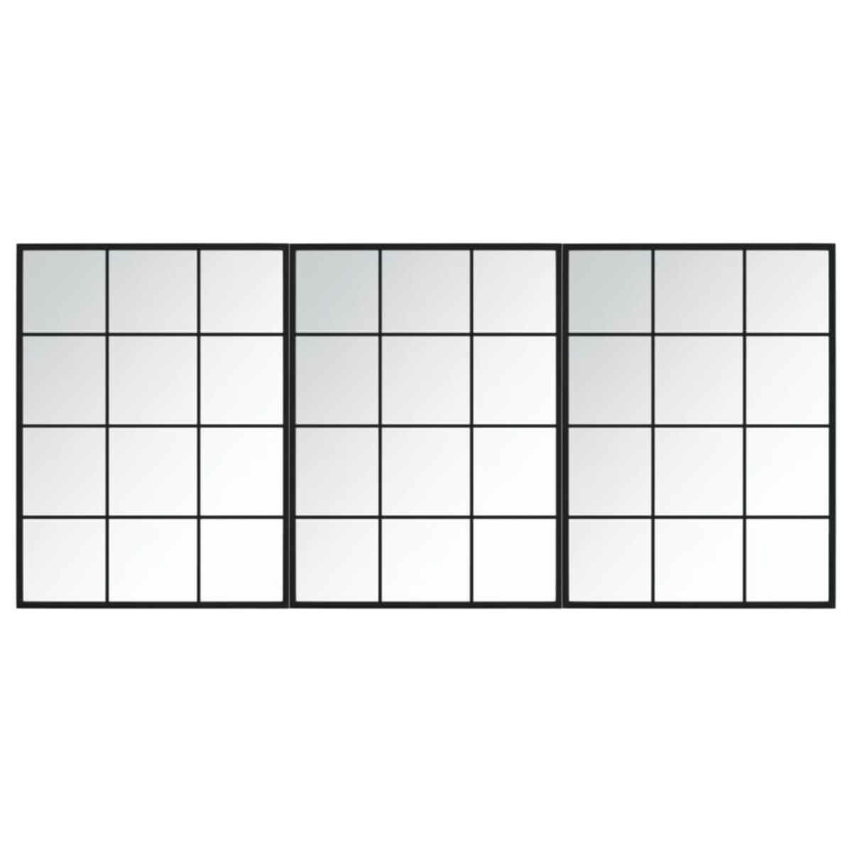 vidaXL Lustra ścienne, 3 szt., czarna rama, 80 x 60 cm, metal