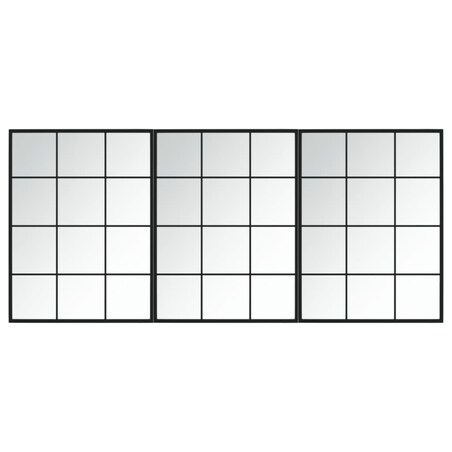 vidaXL Lustra ścienne, 3 szt., czarna rama, 80 x 60 cm, metal