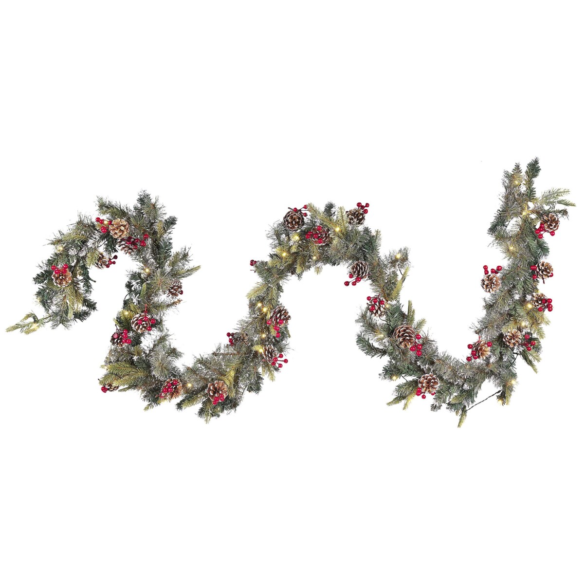 Ośnieżona świąteczna girlanda LED 270 cm zielona PAIMIO