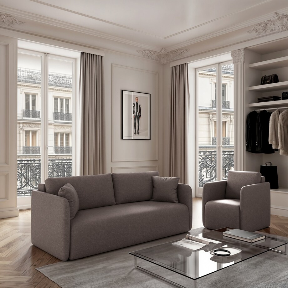 Sofa 3 osobowa Chaum rozkładana szara