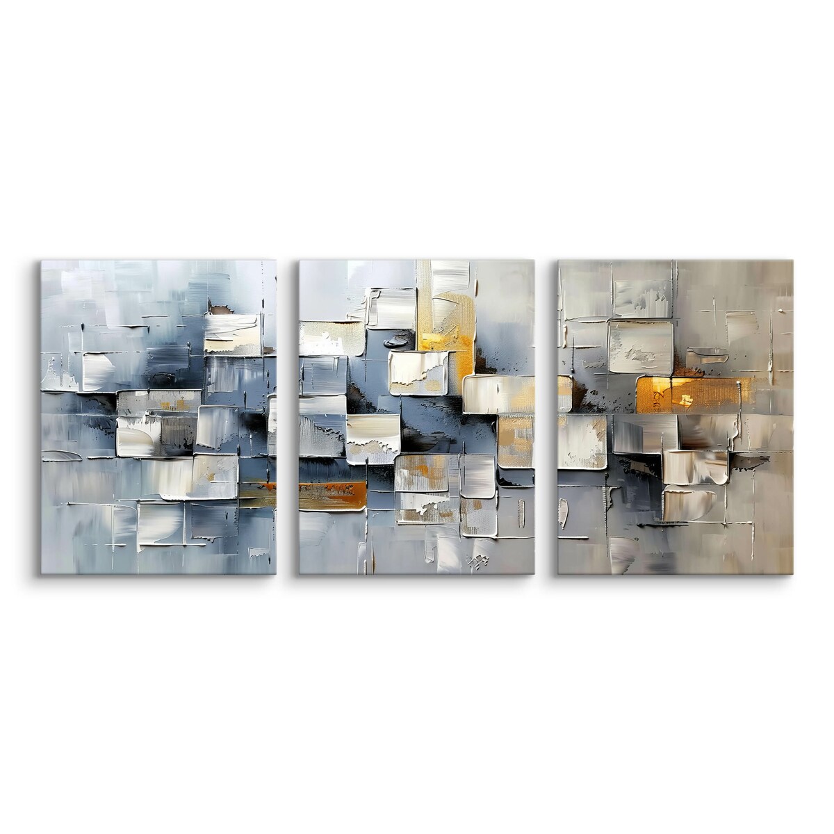 3x Obraz Do Salonu Set Abstrakcja Imitacje Farby Nowoczesny Styl 30x40cm