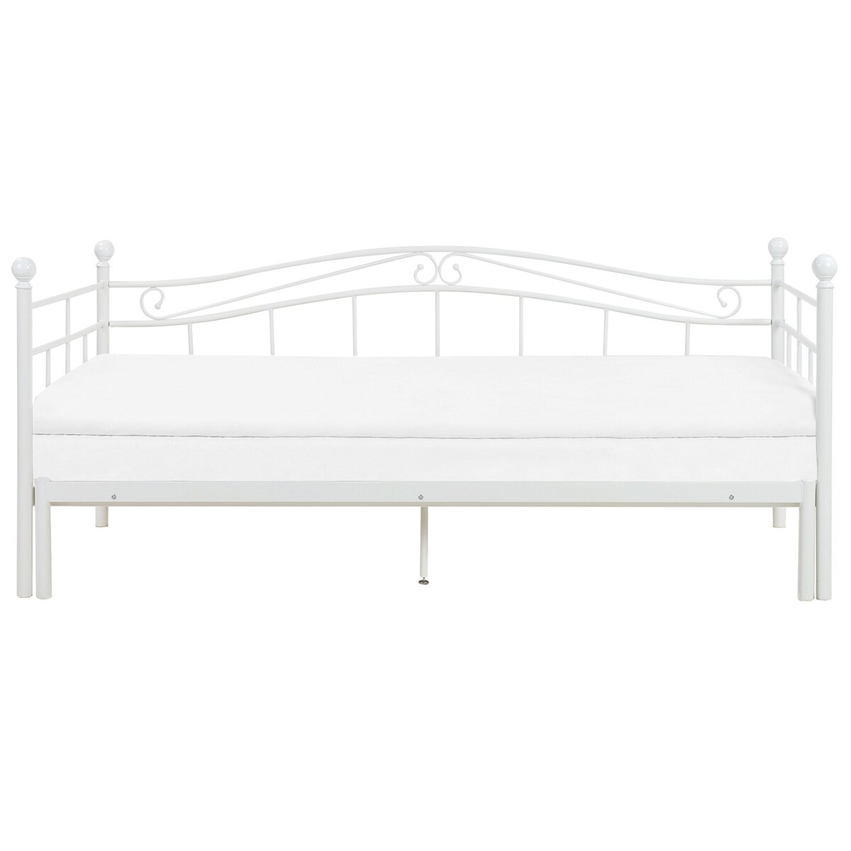 Łóżko wysuwane metalowe 80 x 200 cm białe TULLE