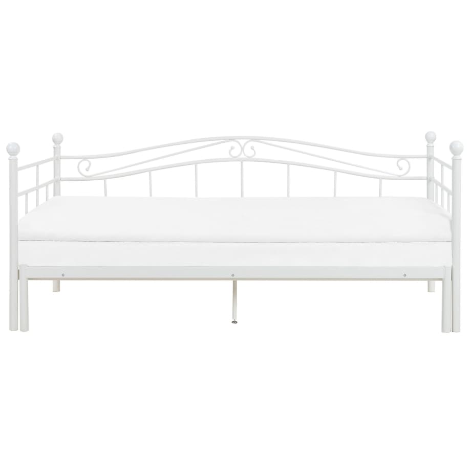 Łóżko wysuwane metalowe 80 x 200 cm białe TULLE