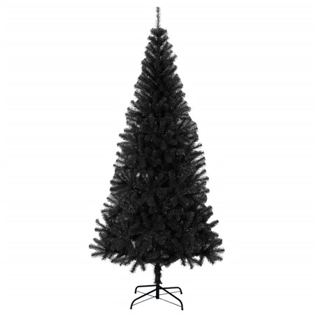 vidaXL Sztuczna choinka ze stojakiem, czarna, 180 cm, PVC