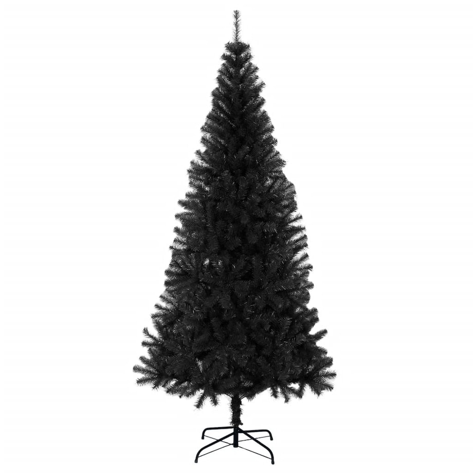 vidaXL Sztuczna choinka ze stojakiem, czarna, 180 cm, PVC