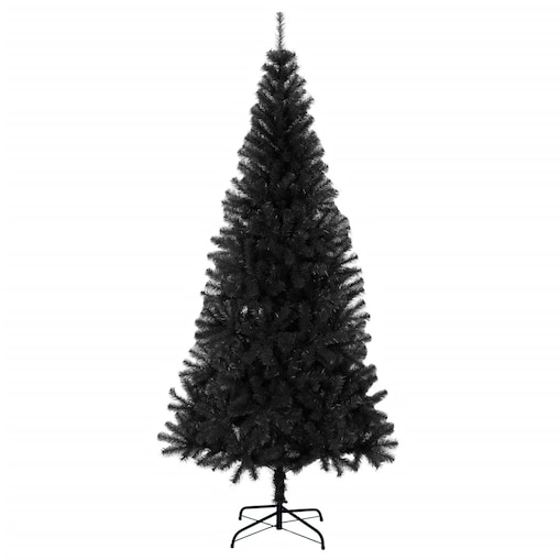 vidaXL Sztuczna choinka ze stojakiem, czarna, 180 cm, PVC