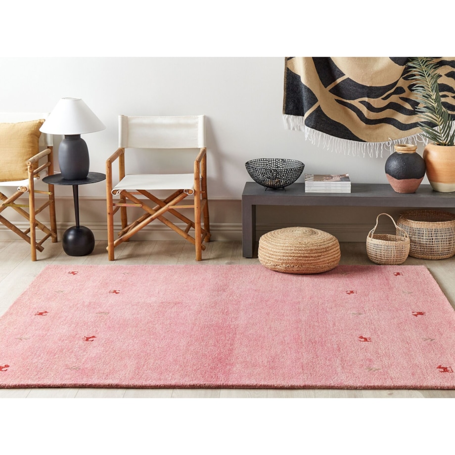 Dywan wełniany 160 x 230 cm różowy YULAFI
