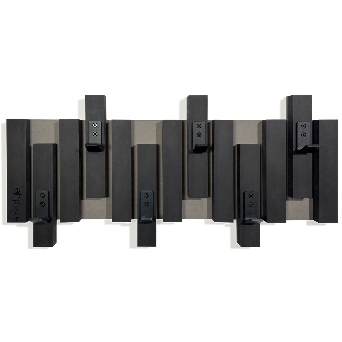 Czarny wieszak ścienny na ubrania Lamele Mini 60cm