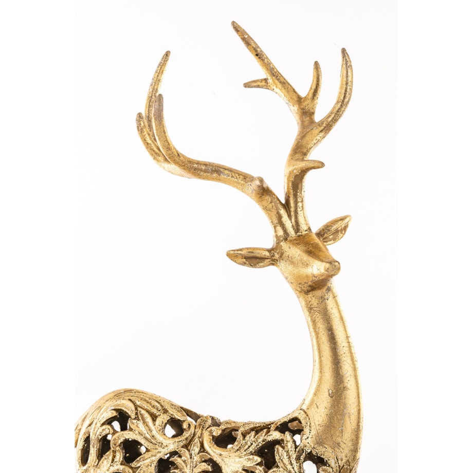 Figurka - stojący renifer ażurowy 42x22x12 cm AYAL-2 big złoty