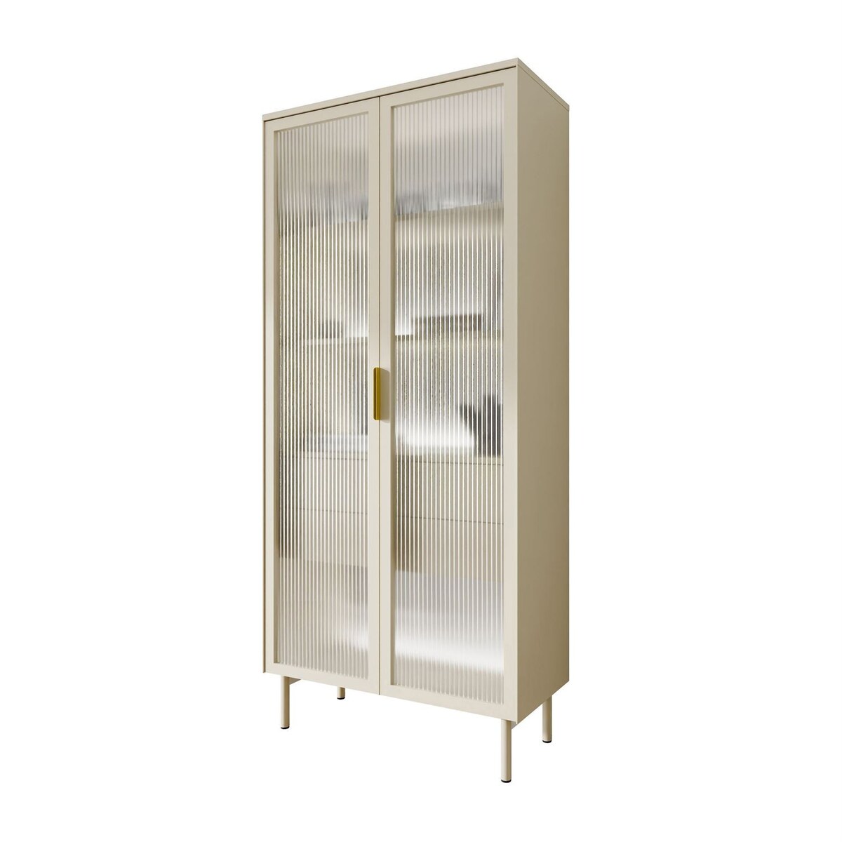 Witryna LINEA z oświetleniem LED, kaszmir