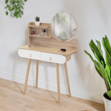 Toaletka z lustrem SCANDI kosmetyczna skandynawska