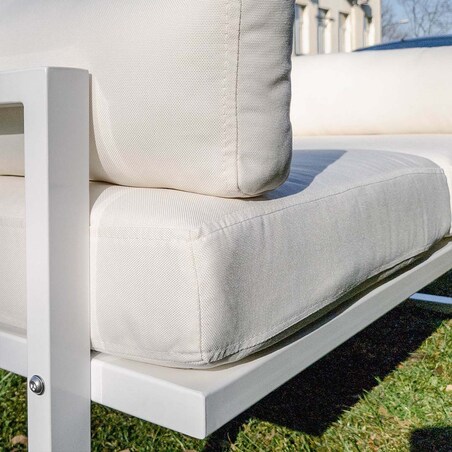 Fauteuil Soledo Beige clair - Cadre blanc