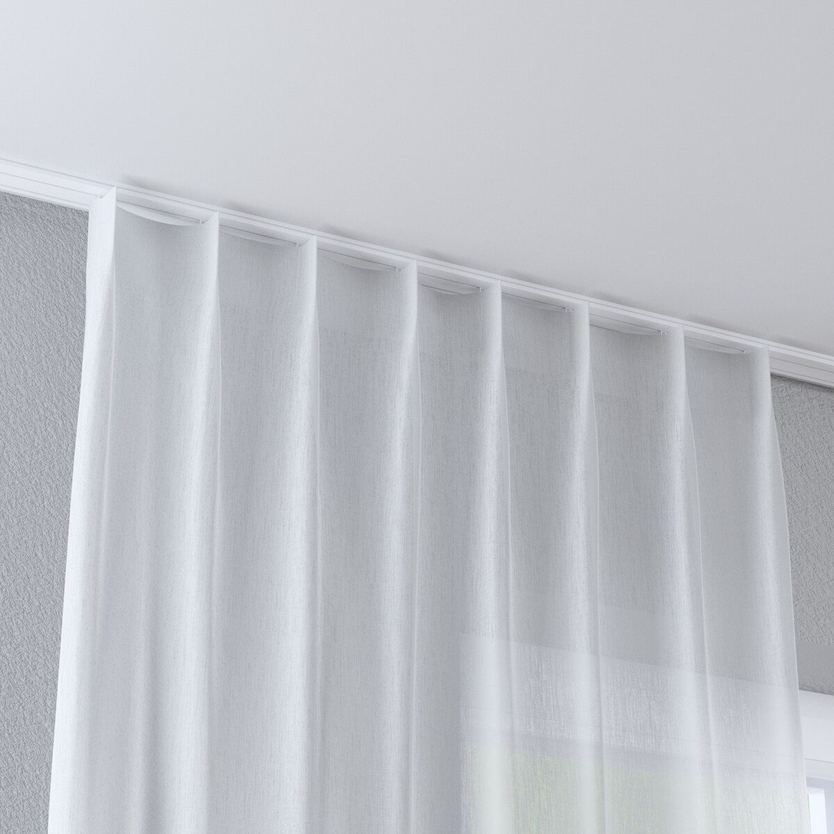 Zasłona na haczykach flex pojedynczych 130x245 biały