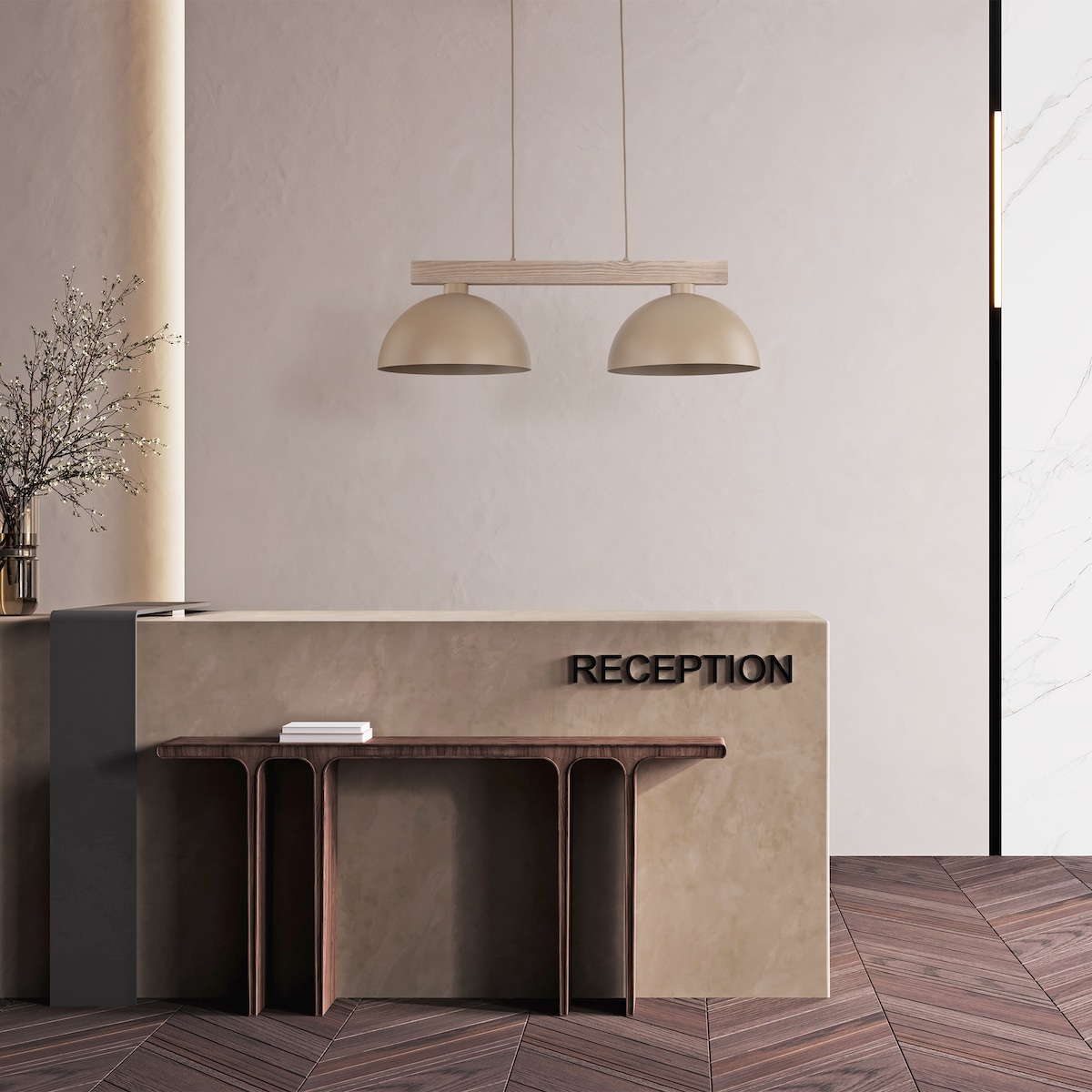 Lampa wisząca podwójna TK Lighting OSLO SABIA beżowa 2xE27 regulowana wysokość 120 cm do salonu nad stół